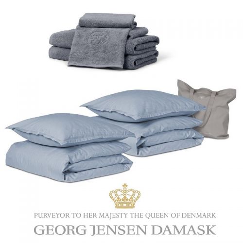Georg Jensen Damask - Balanced Lines sengetøj_shaded blue & Ocean Grey